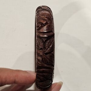 Vintage Engraved Wood Bangle